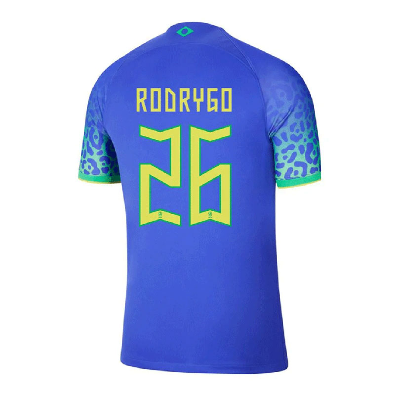 2022 Brazil RODRYGO 26 Away Soccer Jersey Team Soccer Jerseys