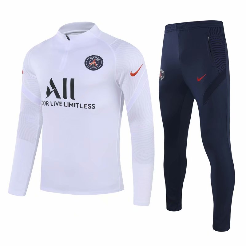 2020-2021 PSG Training Suit White - Team Soccer Jerseys