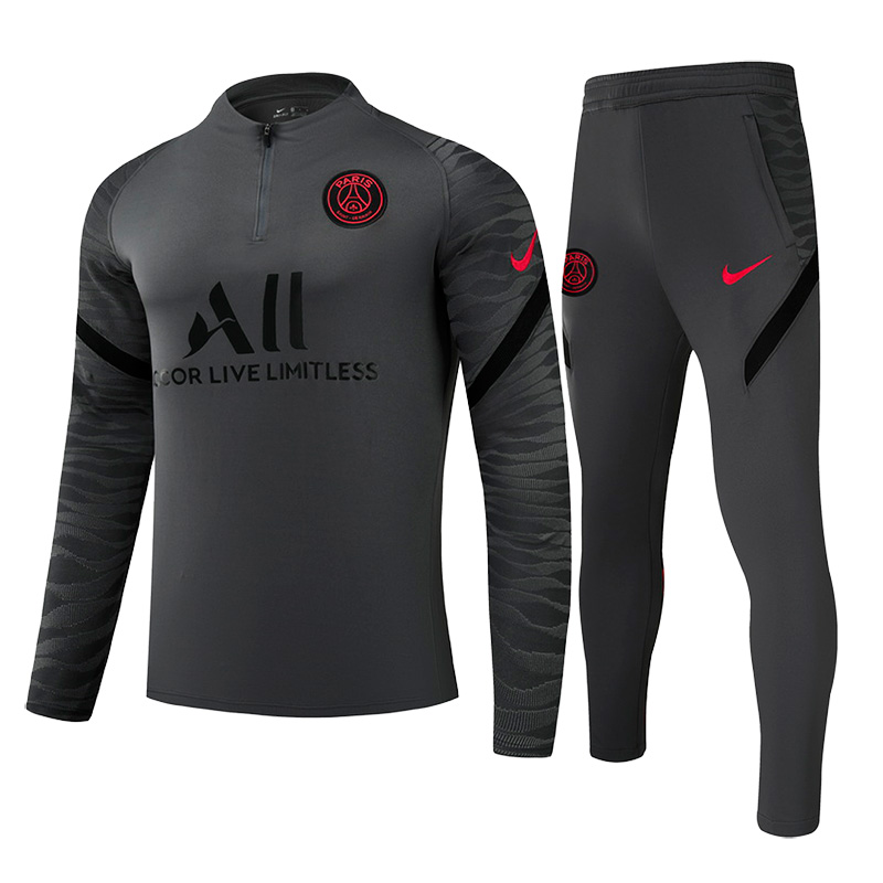 2021-2022 PSG Training Suit Dark Gray - Team Soccer Jerseys