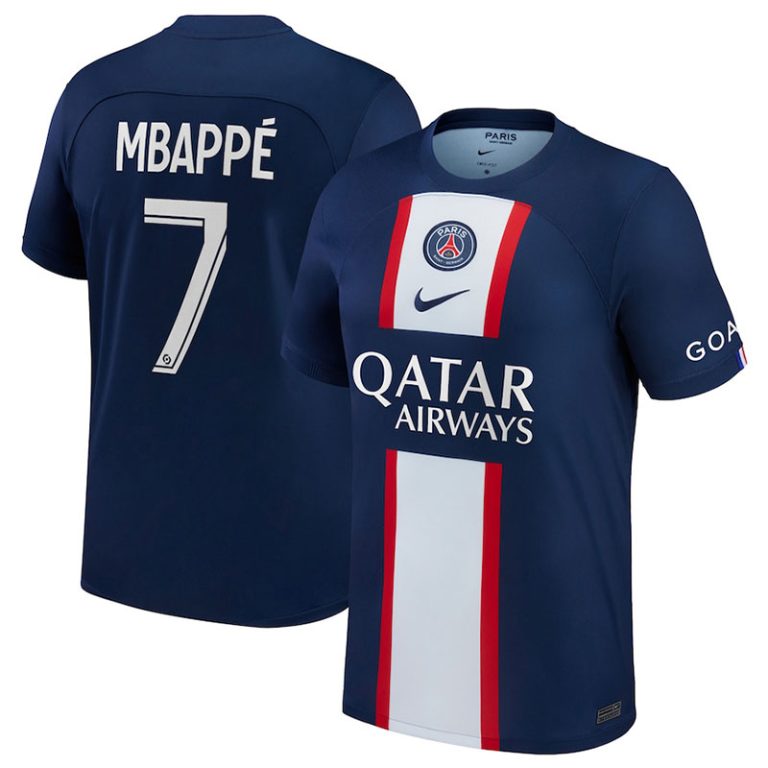 Flocage PSG Mbappé 7 – Maillot Domicile UCL 2023/2024 – Monblason – Neuf