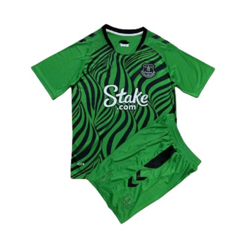 Kids 20222023 Everton Goalkeeper Green Soccer Kit Team Soccer Jerseys