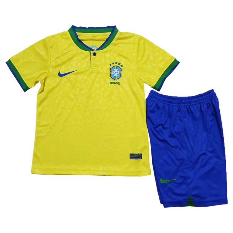 Kids 2022 Brazil Home Soccer Kit - Team Soccer Jerseys