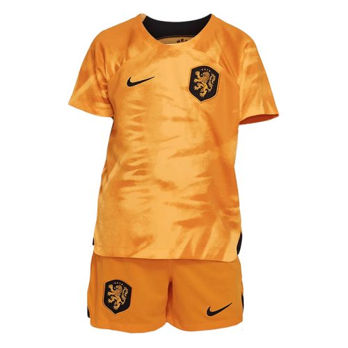 Kids 2022 Netherlands Home Soccer Kit Team Soccer Jerseys