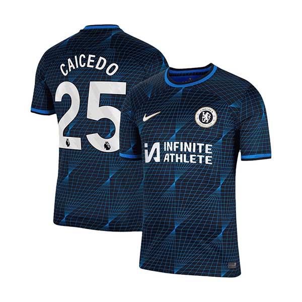 2023 2024 Chelsea Caicedo 25 Away Soccer Jersey Team Soccer Jerseys