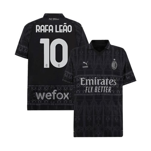 2023-2024 AC Milan RAFA LEAO #10 Fourth Dark Soccer Jersey - Team ...