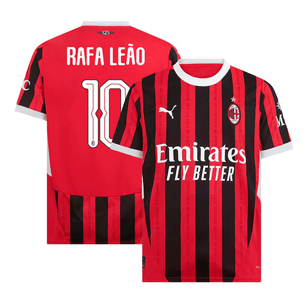 UCL 2024-2025 AC Milan RAFA LEAO #10 Home Soccer Jersey - Team Soccer ...