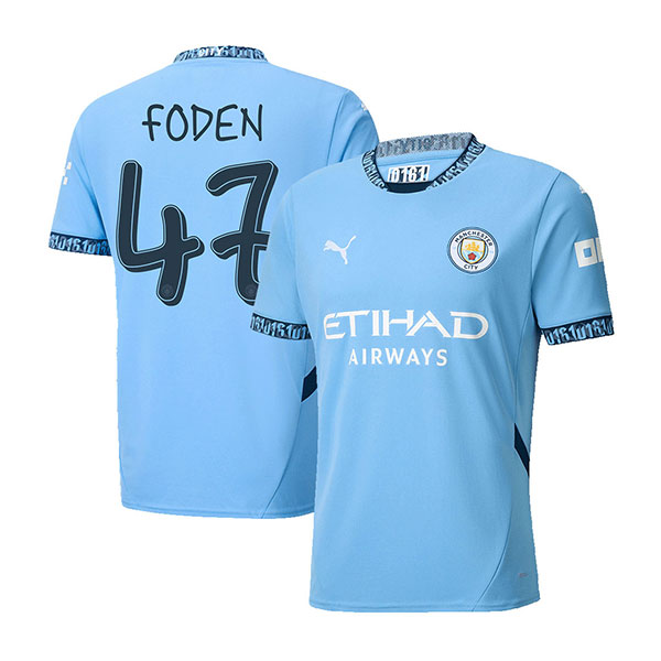 UCL 2024-2025 Manchester City FODEN #47 Home Soccer Jersey - Team ...